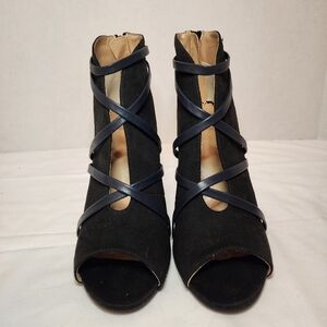 Journee Collection Samara Stiletto-heeled Black Suede Slip On Bootie